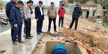 Lãnh đạo công ty kiểm tra công tác hoàn thiện tuyến ống BC 04 HDPE D560 XNN Bãi Cháy